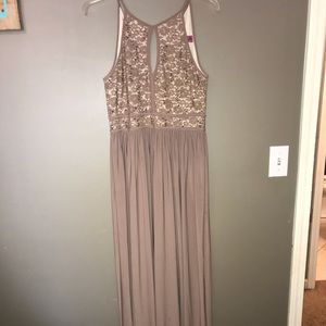 Sequin beige Long prom dress Sz 9/10